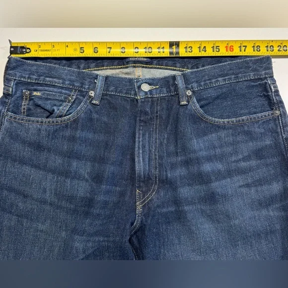Polo Ralph Lauren Mens Varick Slim Straight Blue Denim Size 36X32 (38X31) Actual - Picture 9 of 12